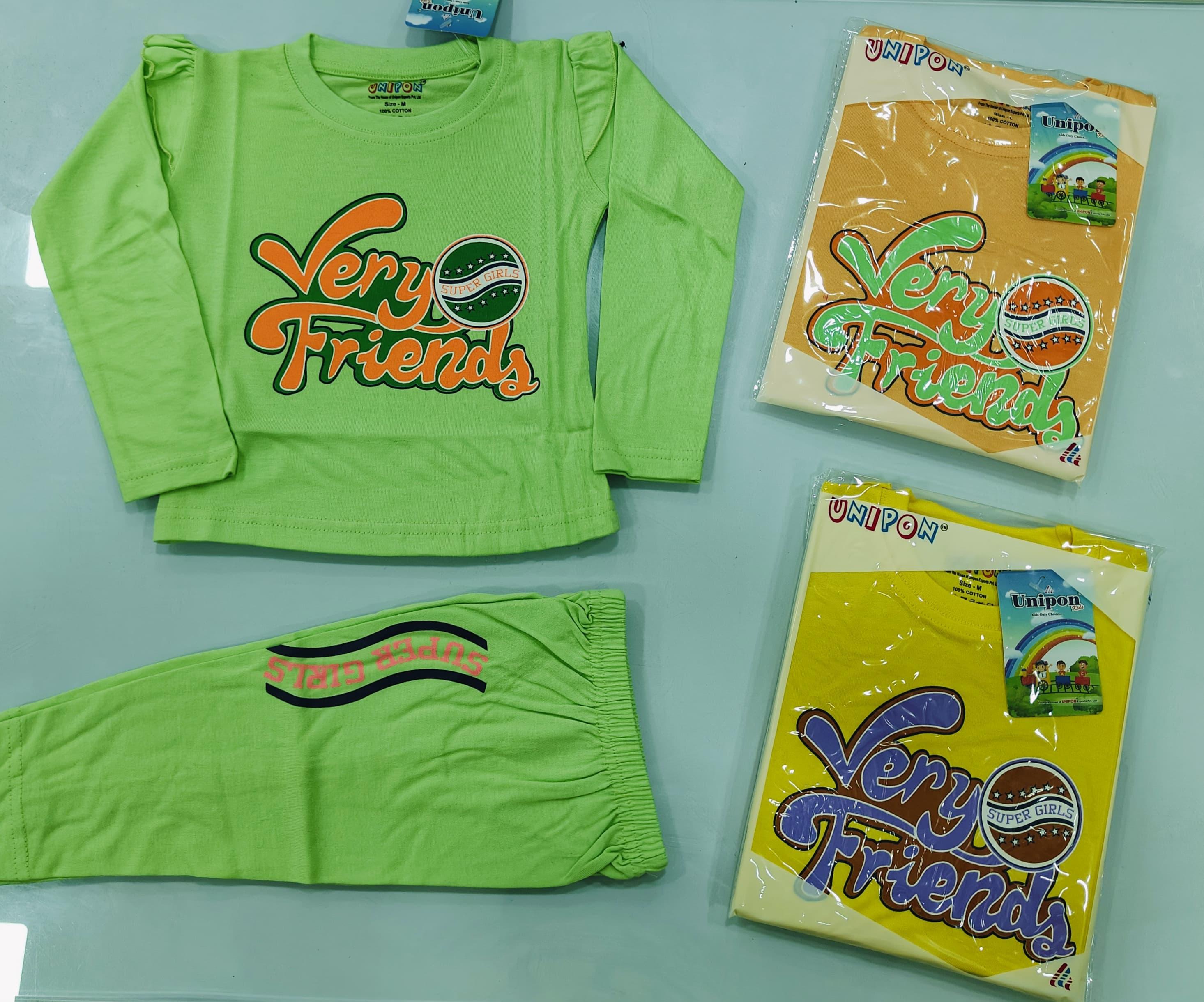 Full Sleeves T-Shirt & Pajama Set for Kids set of 6 pieces in 3 variant color